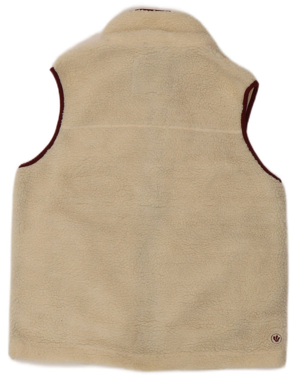 FAT FACE Womens Fleece Gilet UK 12 Médio Off White Poliéster
