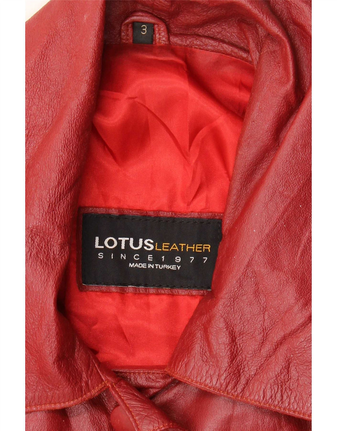 Casaco de couro feminino Lotus UK 14 grande Borgonha