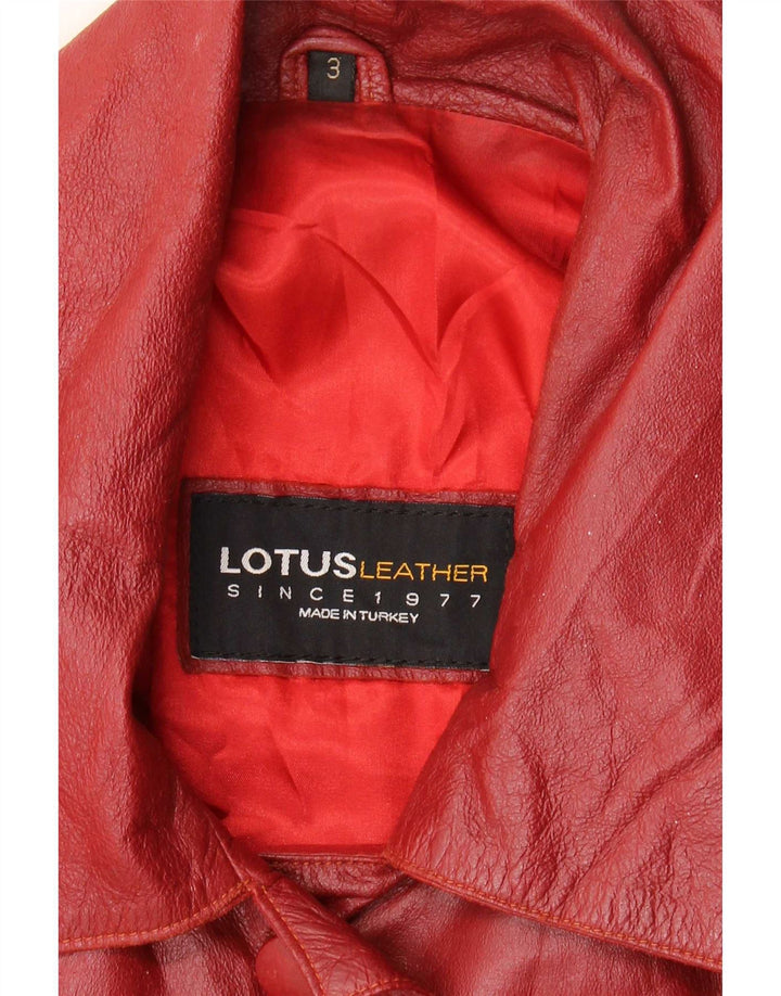 Casaco de couro feminino Lotus UK 14 grande Borgonha