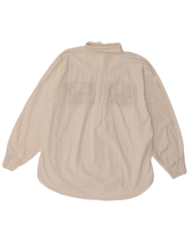 Camisa gráfica feminina vintage Reino Unido 14 grande algodão branco