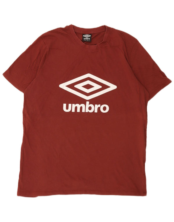 Camiseta gráfica masculina Umbro Top XL algodão Borgonha