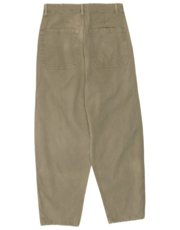 Calça cargo feminina Zara cintura alta solta ajuste UE 34 XS W24 L24 cáqui
