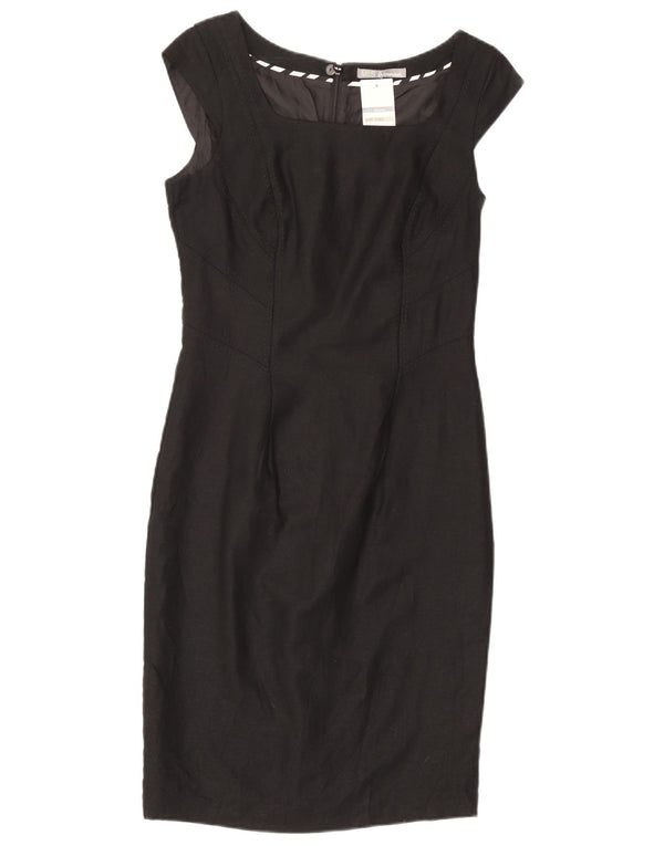 Vestido bainha feminino MARKS & SPENCER UK 8 pequeno linho preto
