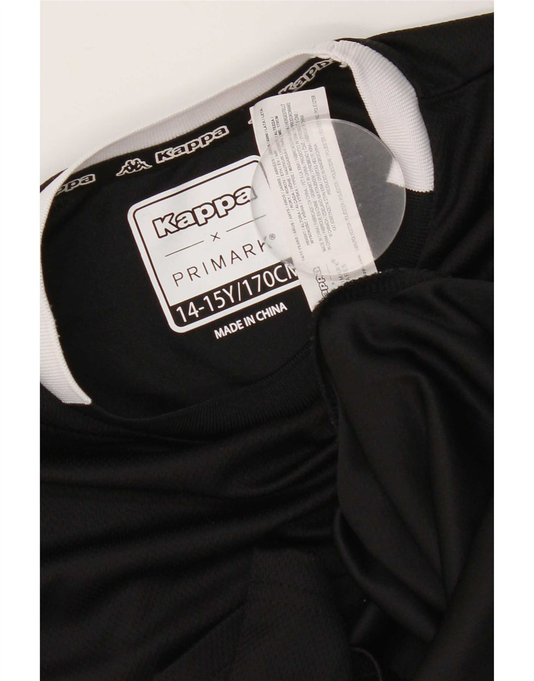 Camiseta Kappa Meninos 14-15 Anos Preto Colorblock Poliéster