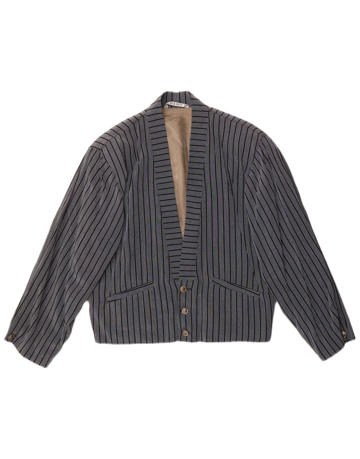 Jaqueta Blazer Masculina Polbot com 3 Botões Reino Unido 38 Risca de Giz Azul Médio