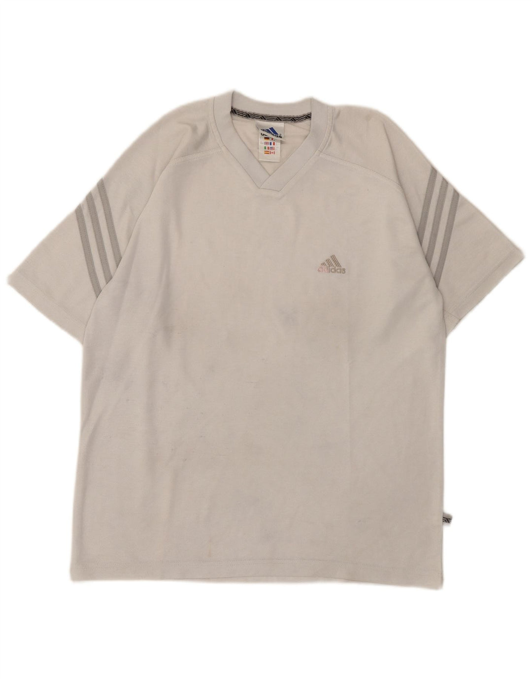 Adidas Mens Camiseta Top UK 38/40 Poliéster Cinza Médio
