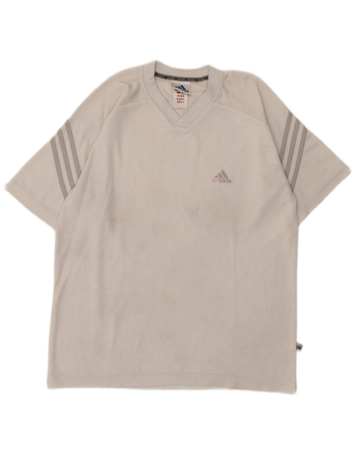 Adidas Mens Camiseta Top UK 38/40 Poliéster Cinza Médio