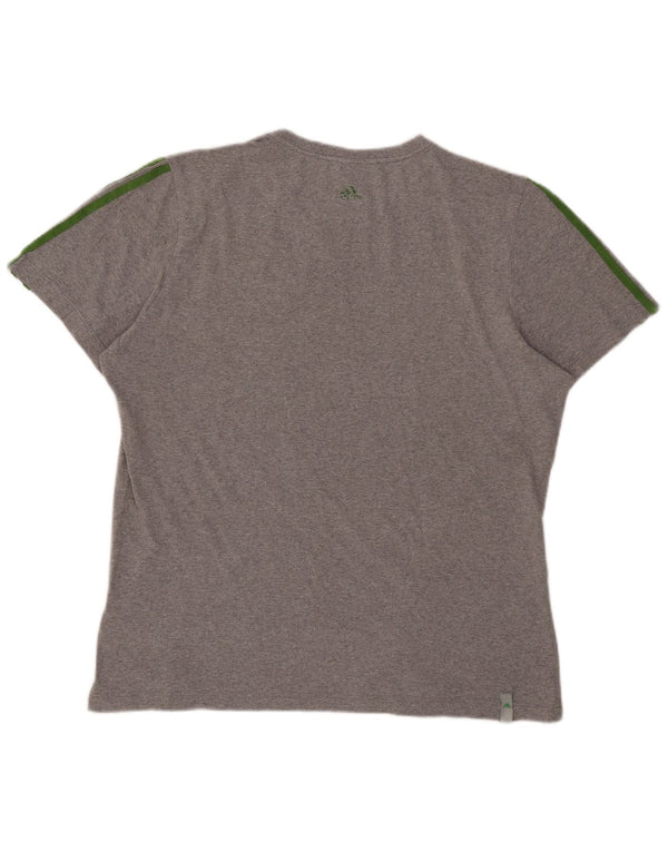 Camiseta masculina Adidas Graphic UK 44/46 grande algodão manchado cinza
