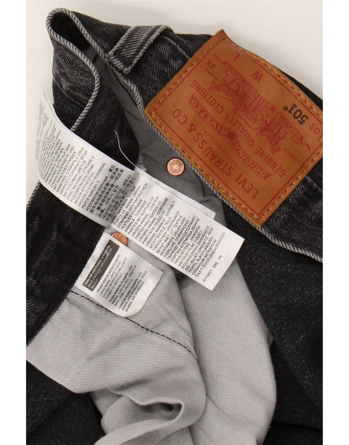Levi's masculino 501 jeans cortado W48 L26 algodão cinza