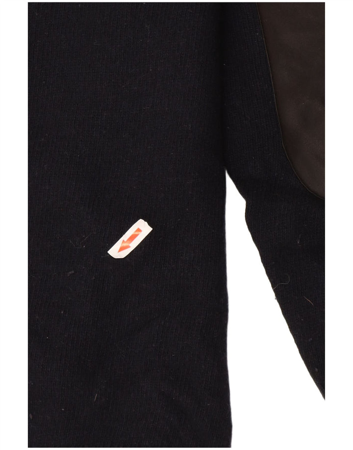 Suéter masculino Barbour com zíper e gola XL azul marinho