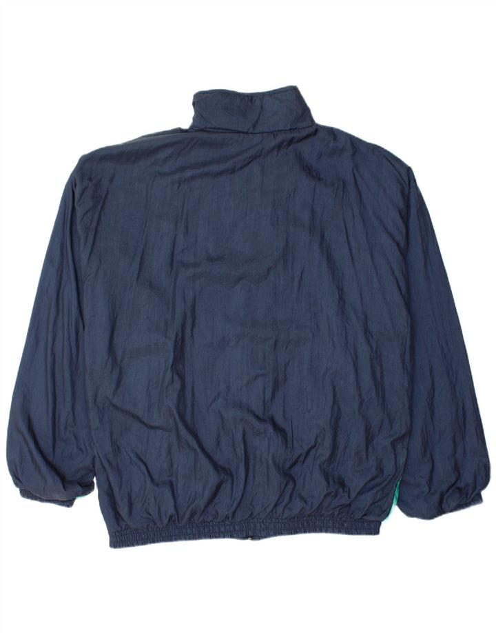 Jaqueta de treino masculina VINTAGE grande azul marinho poliamida colorblock