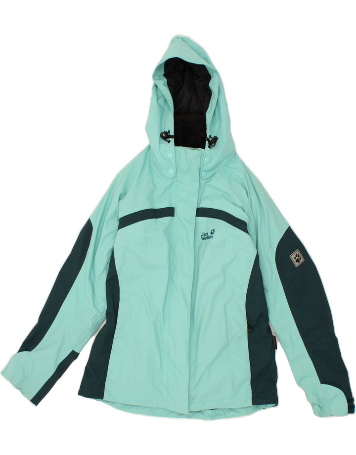 Jaqueta corta-vento feminina com capuz JACK WOLFSKIN Reino Unido 12/14 verde médio