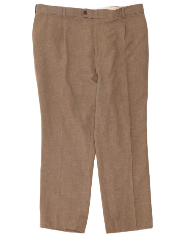 Calça masculina de ajuste regular Marks & Spencer W44 L29 bege