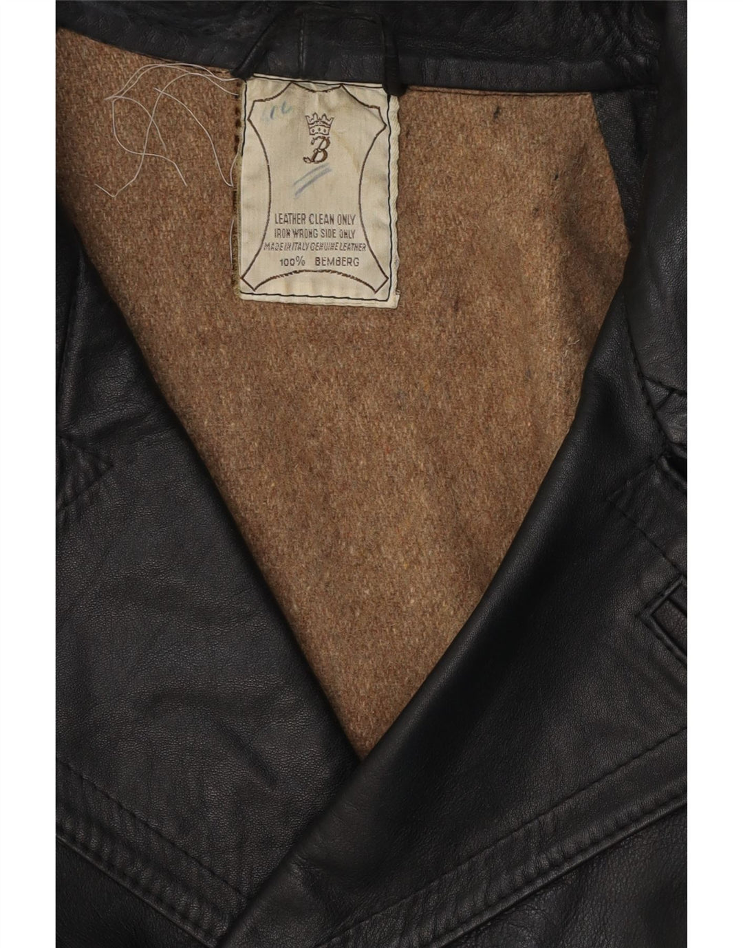 Jaqueta de couro masculina vintage UK 38 couro preto médio