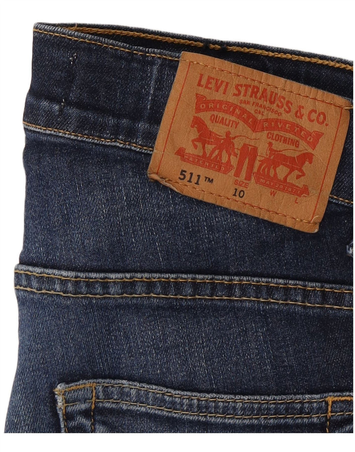 Levi's Boys 511 Slim Jeans 9-10 Anos W24 L26 Azul Algodão