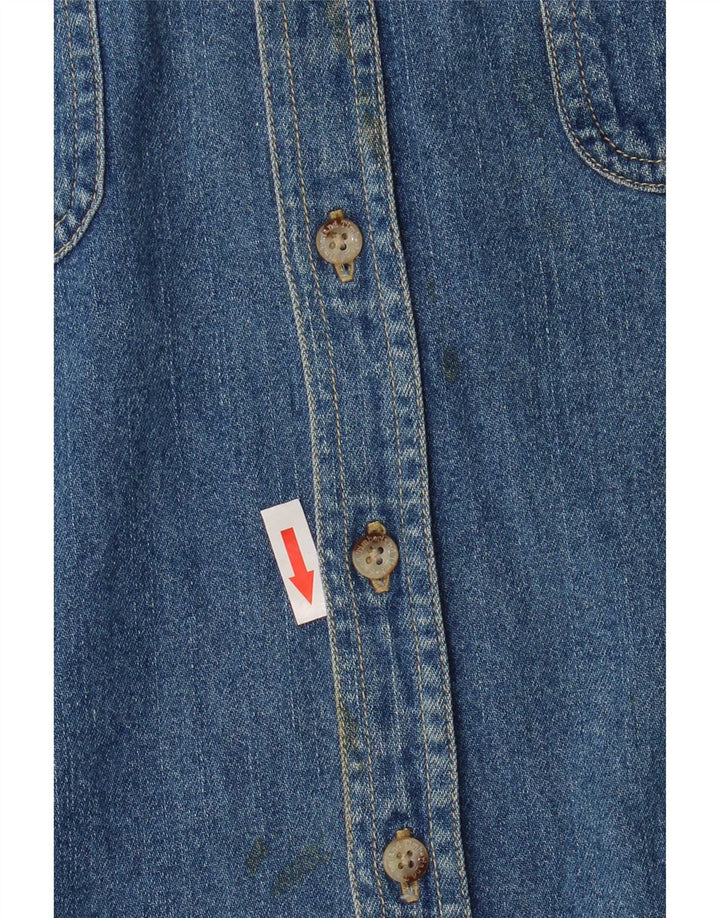 Camisa jeans masculina Timberland 7-8 anos azul algodão