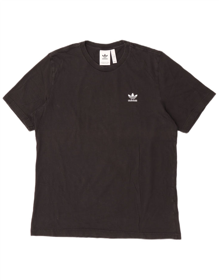 Adidas Mens Camiseta Top Grande Algodão Preto
