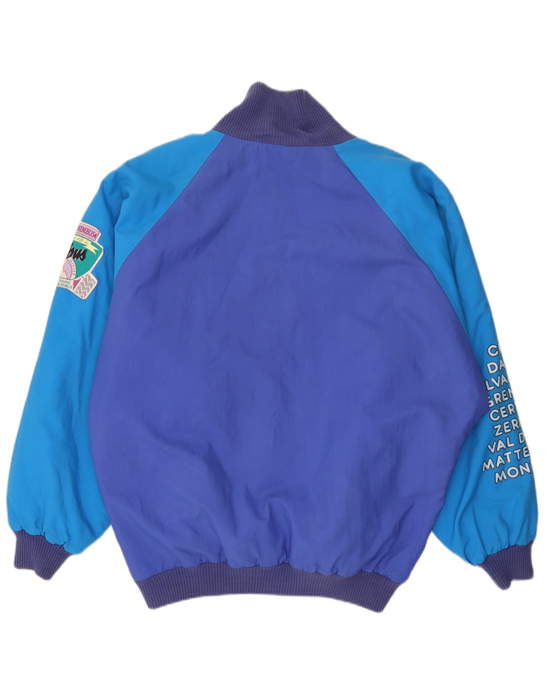 Jaqueta corta-vento masculina vintage solta gráfica Reino Unido 38 azul médio