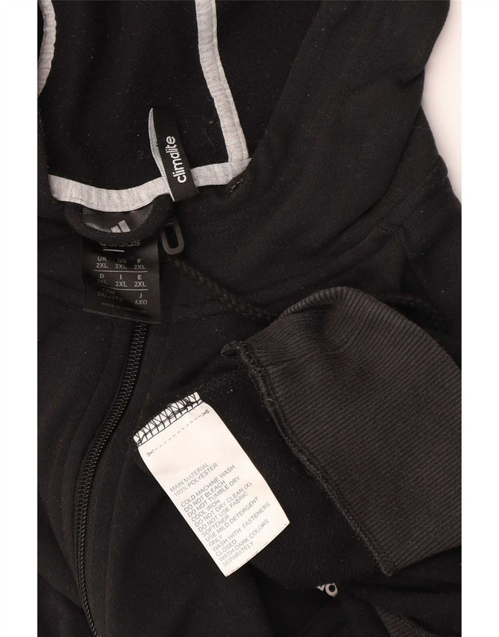 Suéter masculino Adidas Climalite Zip com capuz 2XL poliéster preto