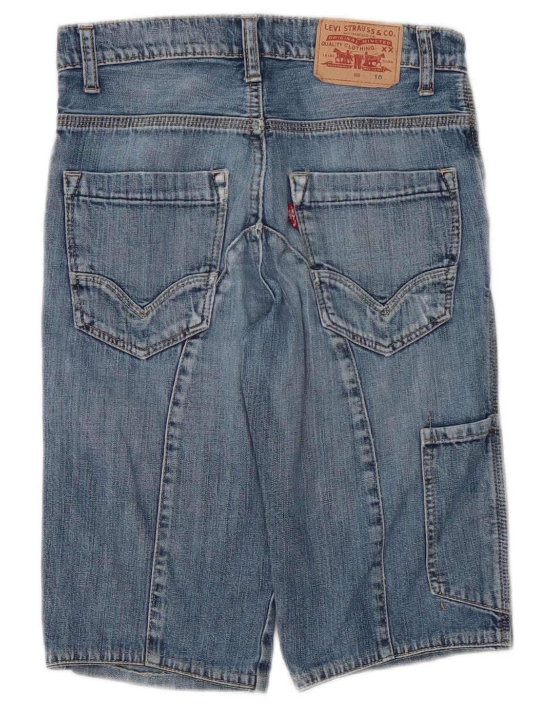 Shorts jeans cargo desgastados para meninos Levi's 9-10 anos W24 azul