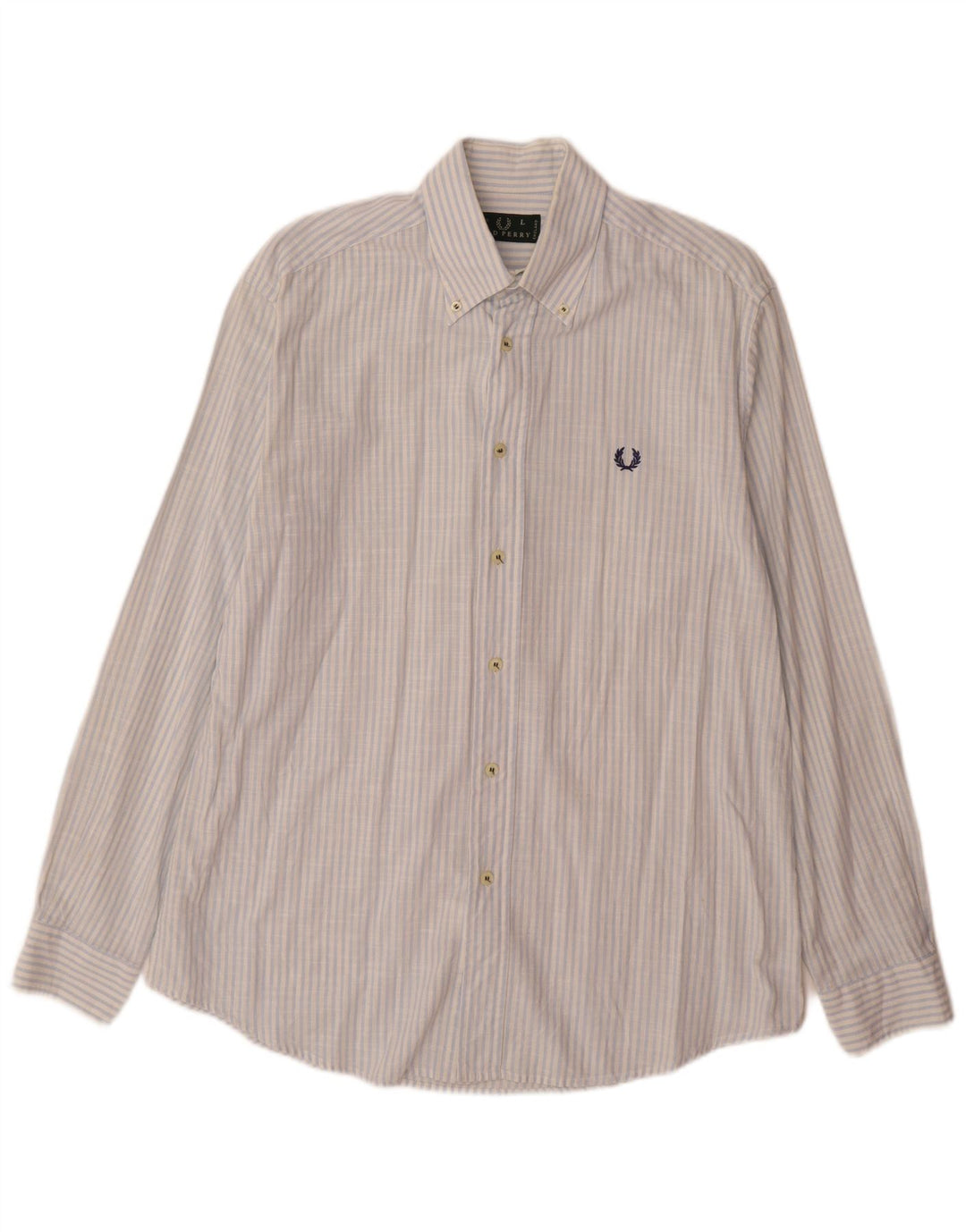 Camisa masculina Fred Perry grande algodão listrado azul