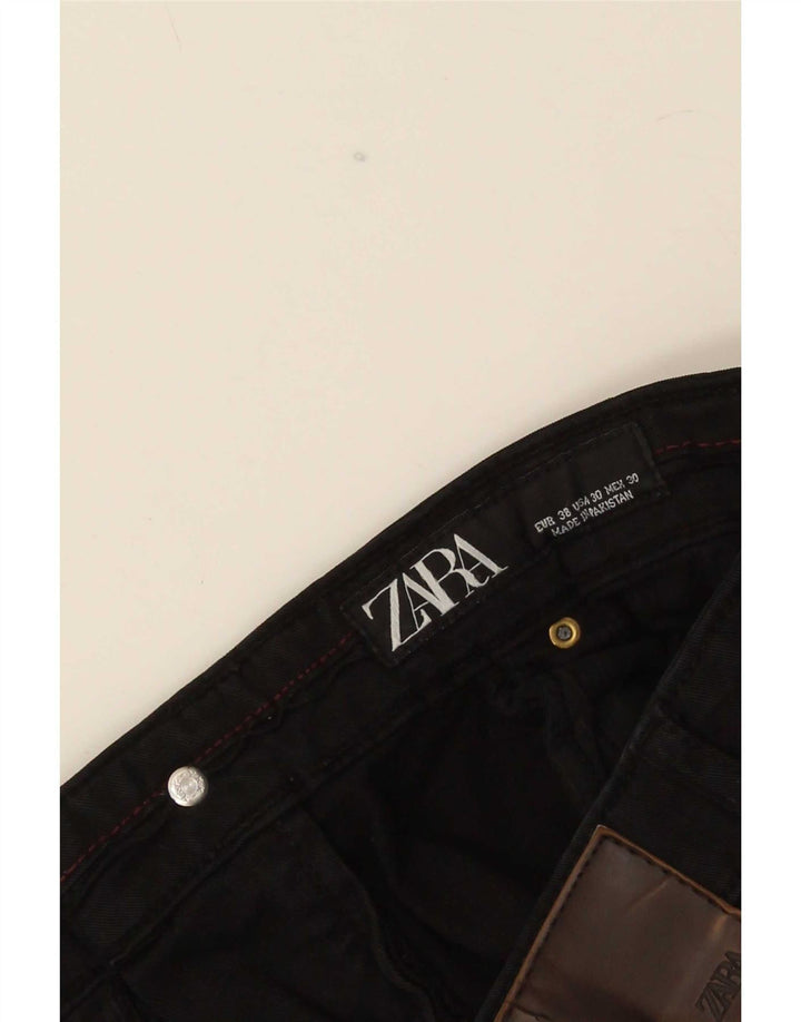 Zara Mens Slim Jeans EU 38 Pequeno W30 L28 Preto