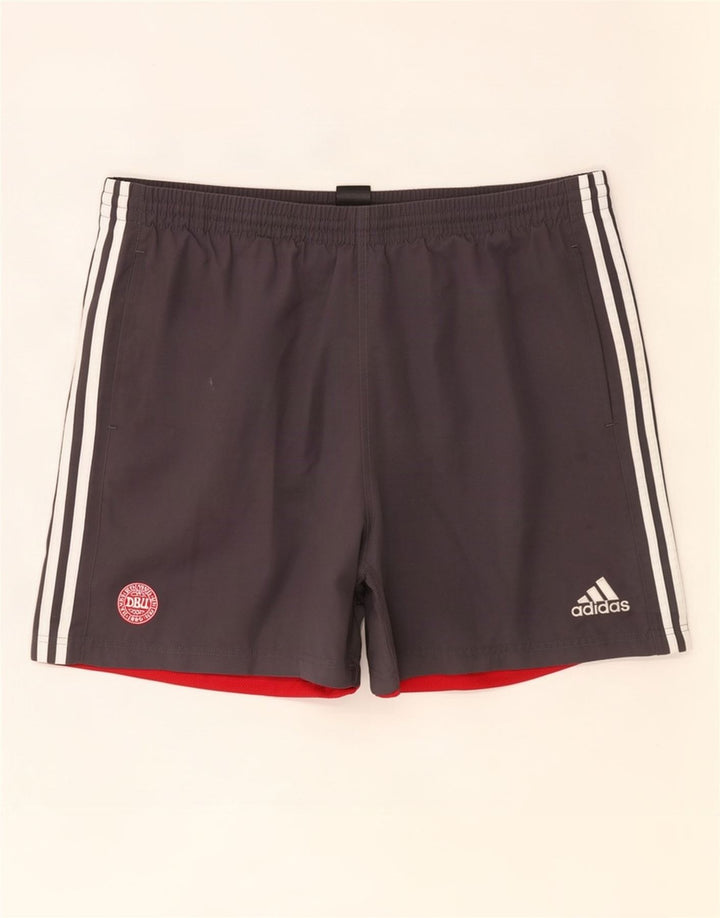 Shorts esportivos masculinos Adidas 2XL cinza colorblock poliéster