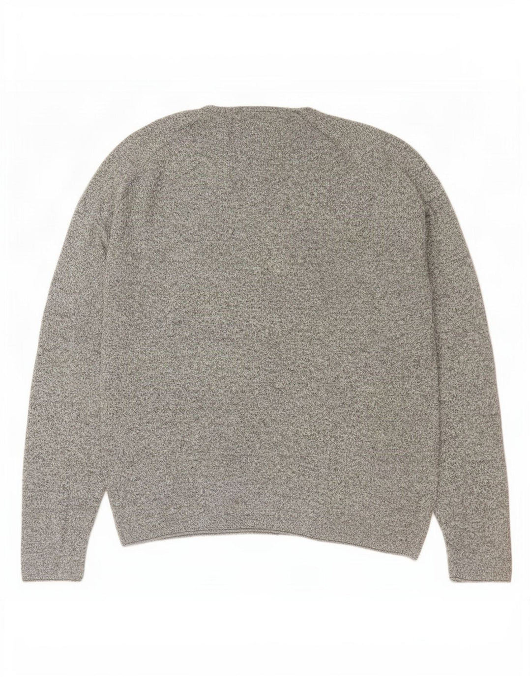 Zara Suéter masculino com gola redonda grande cinza manchado