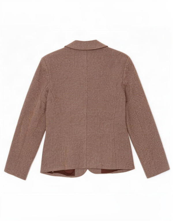 Jaqueta blazer feminina de 3 botões Benetton IT 42 lã marrom médio