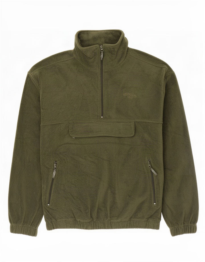 Jumper de lã Anorak masculino vintage grande poliéster cáqui