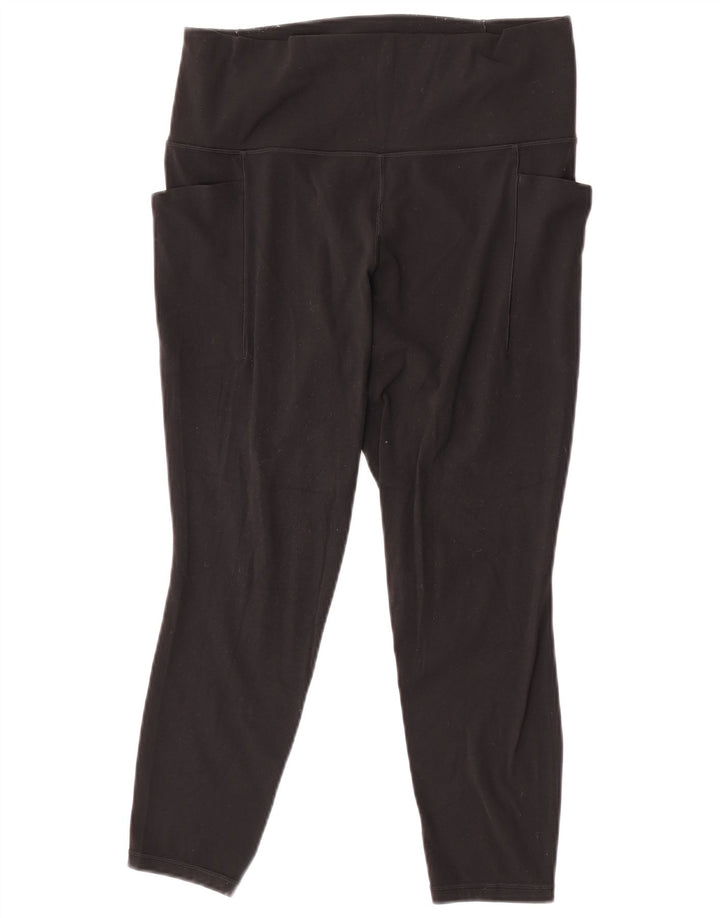 Leggings capri femininas Athleta Reino Unido 16 grande nylon preto