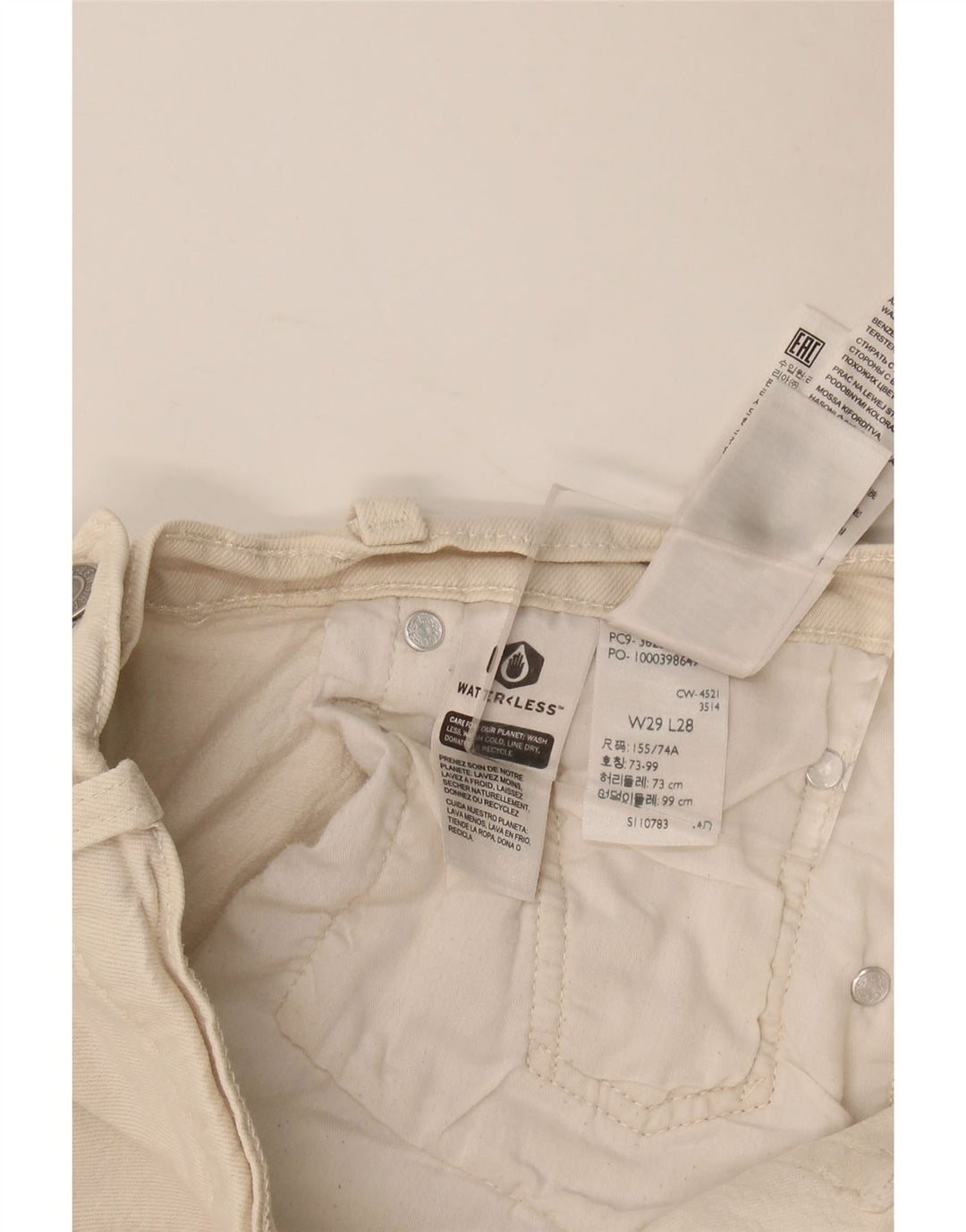Calça Jeans Levis Feminina 501 Straight W29 L28 Off White Algodão