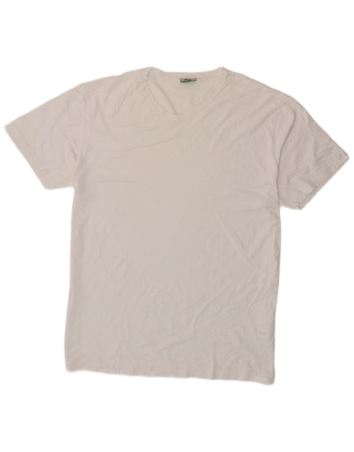 Camiseta masculina Fila Top 2XL algodão branco