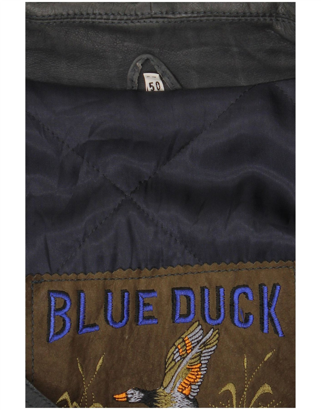 Casaco de couro masculino Blue Duck IT 50 grande azul marinho