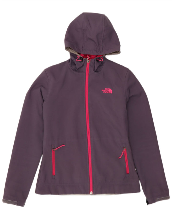 Jaqueta corta-vento feminina com capuz THE NORTH FACE UK 10 pequena roxa