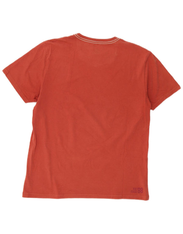 Camiseta gráfica masculina Fat Face Top médio algodão vermelho