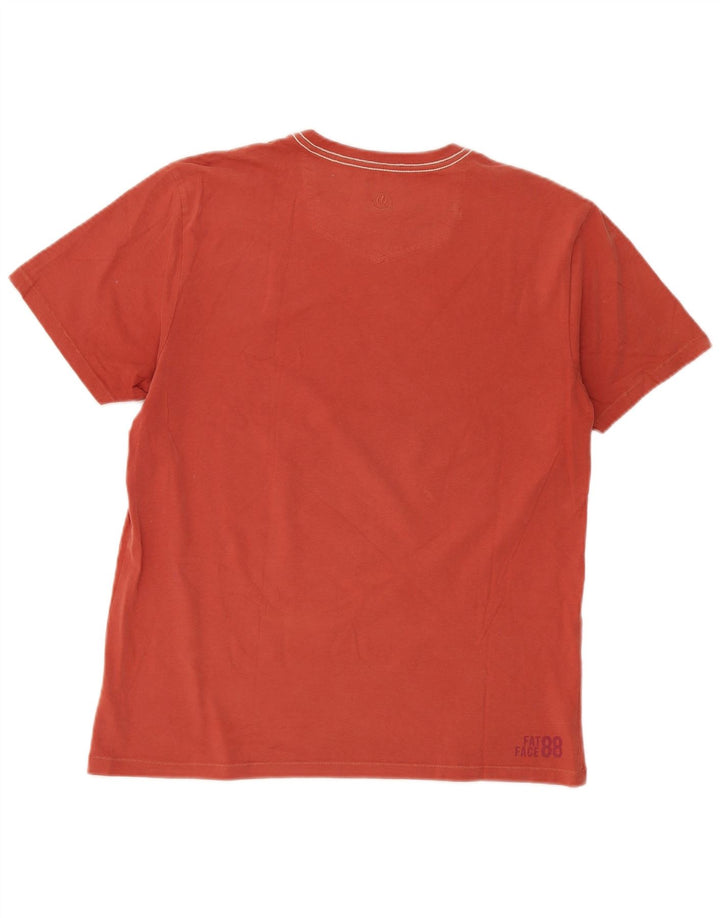 Camiseta gráfica masculina Fat Face Top médio algodão vermelho
