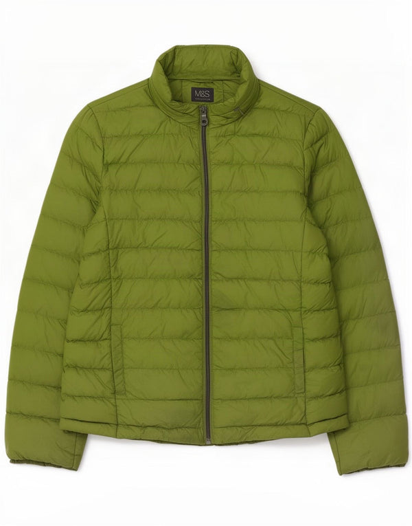 Jaqueta acolchoada feminina Marks & Spencer UK 12 poliamida verde médio