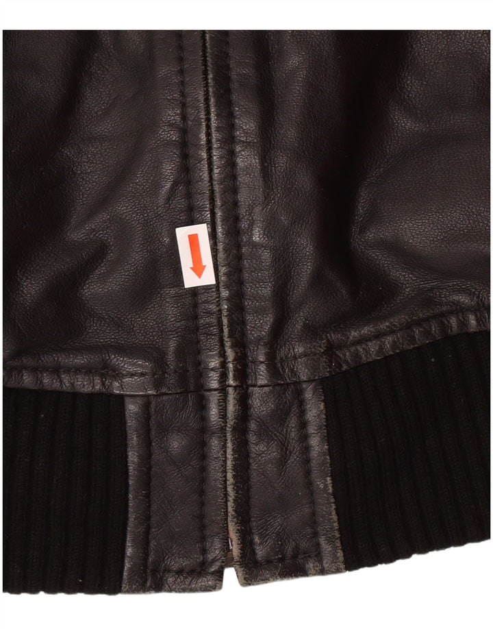 Jaqueta de couro feminina XDYE Reino Unido 10 motociclista de couro preto pequeno