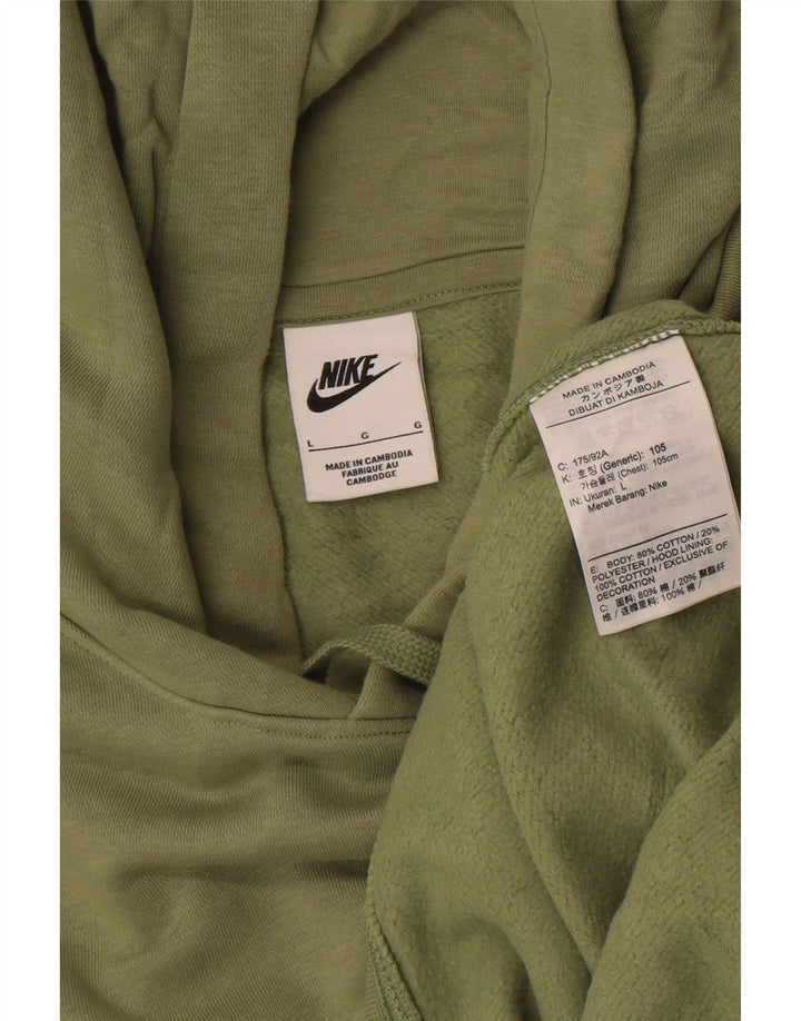 Nike Mens Hoodie Jumper Grande Algodão Verde