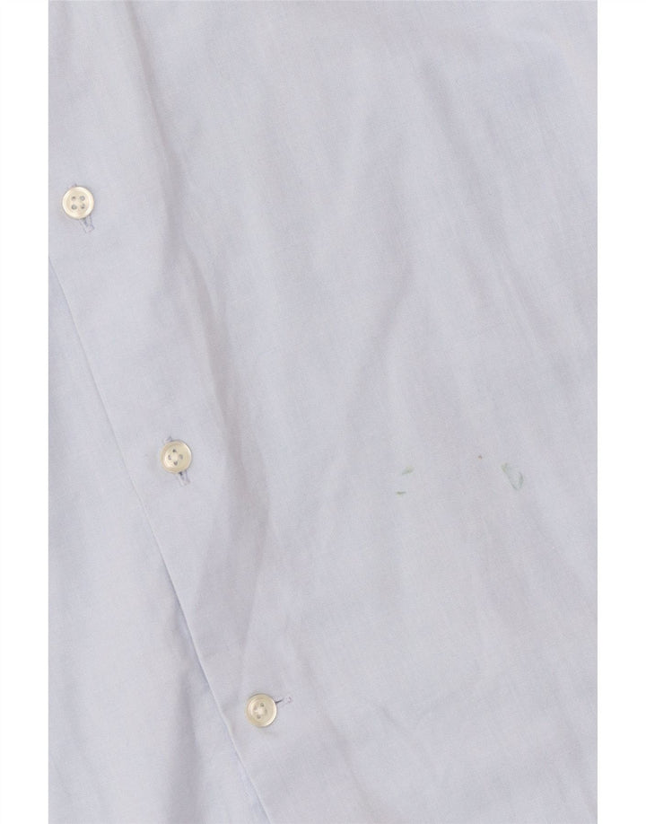 Camisa masculina Reiss Slim Fit pequena azul algodão