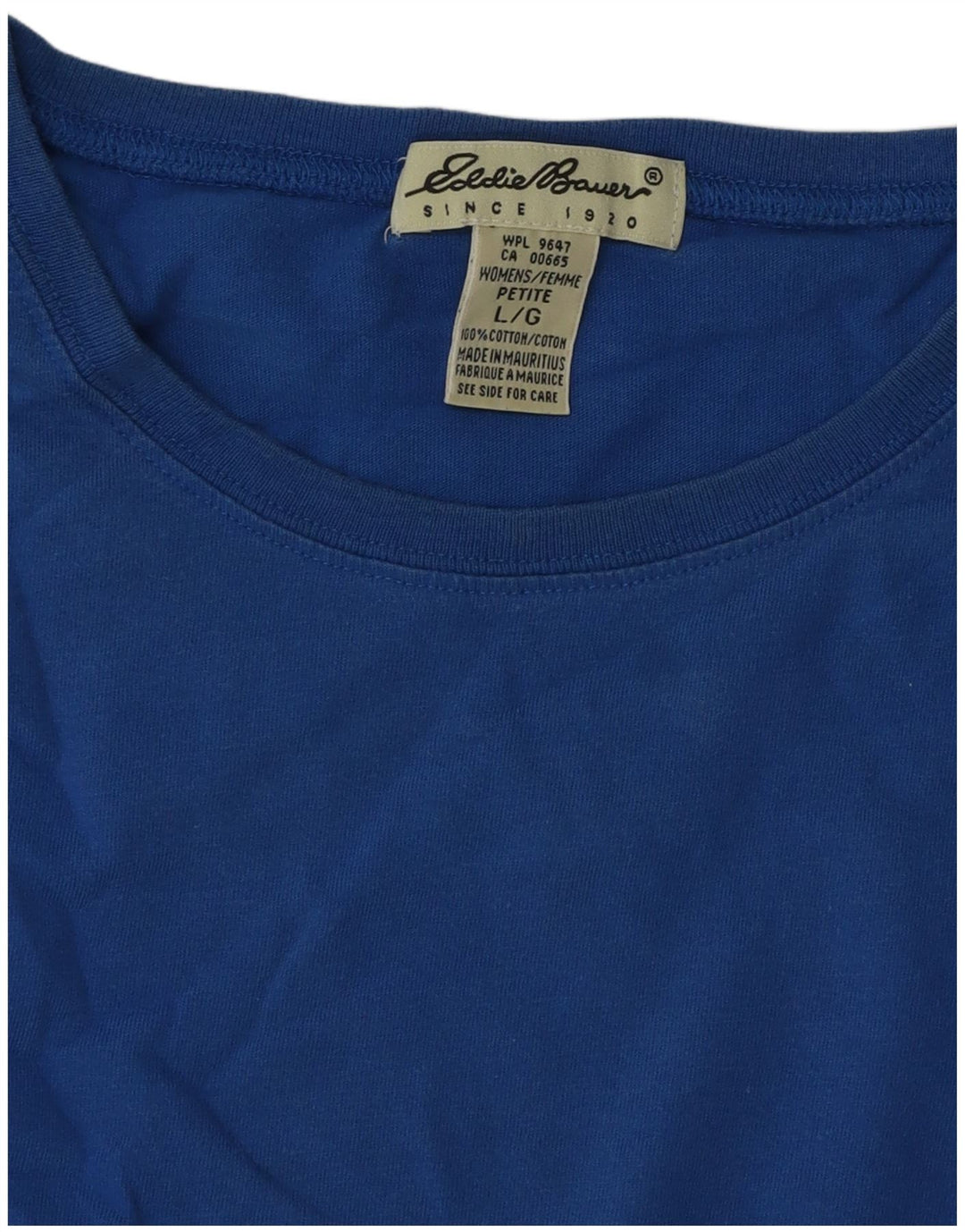 Colete feminino Eddie Bauer Top UK 16 grande algodão azul