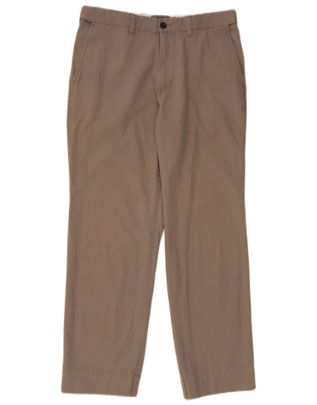 Calça Chino Regular Feminina Marks & Spencer W34 L29 Algodão Cinza