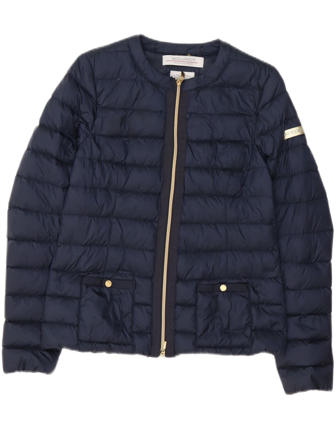 GEOX Womens Padded Jacket UK 8 Small Navy Blue Polyamide