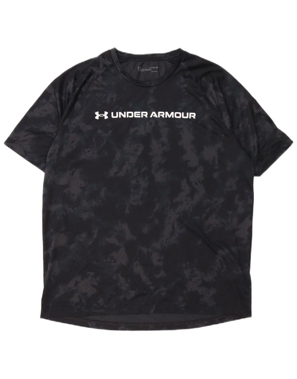 Camiseta masculina Under Armour Heat Gear Graphic Top XL preto tie-dye poliéster