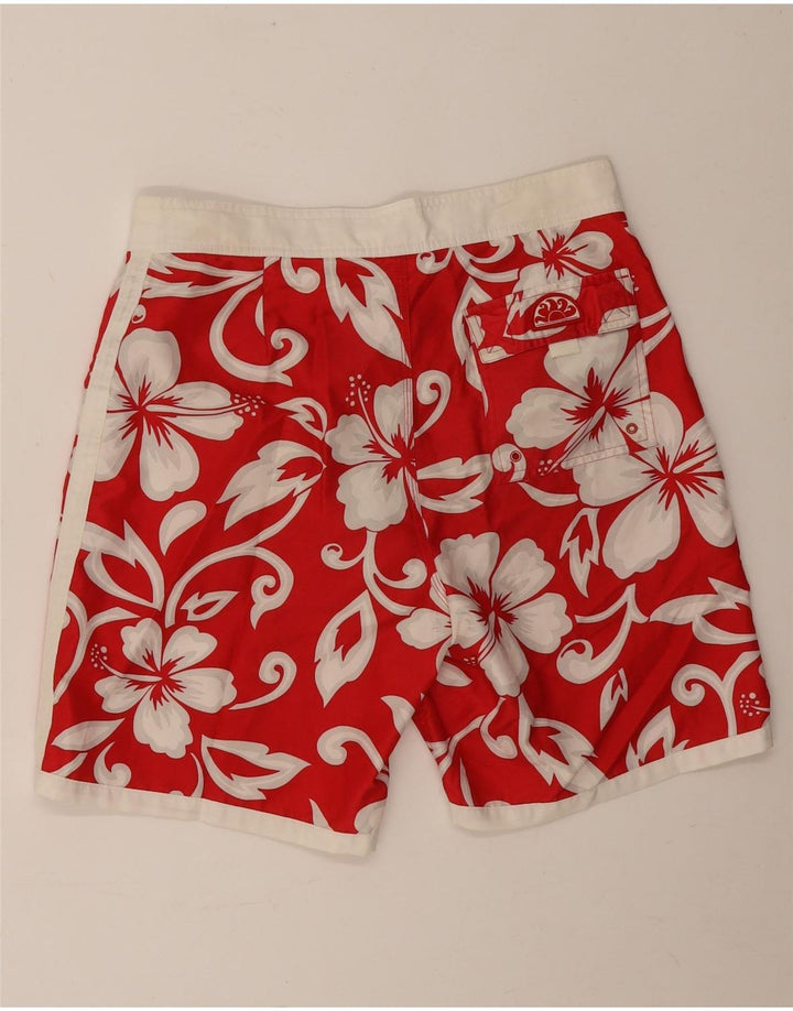 Shorts de natação masculino Sundek poliéster floral vermelho médio