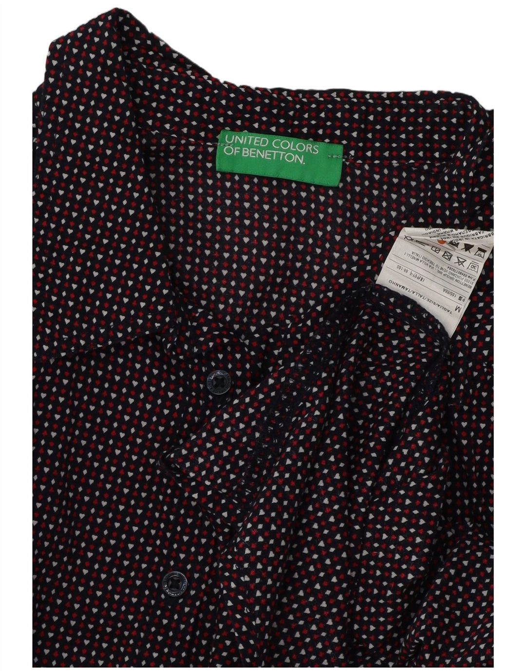 Camisa feminina com estampa abstrata BENETTON Reino Unido 14 algodão multicolorido médio