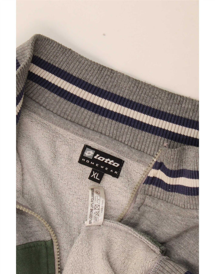Lotto Mens Treino Top Jaqueta XL Cinza Colorblock Algodão