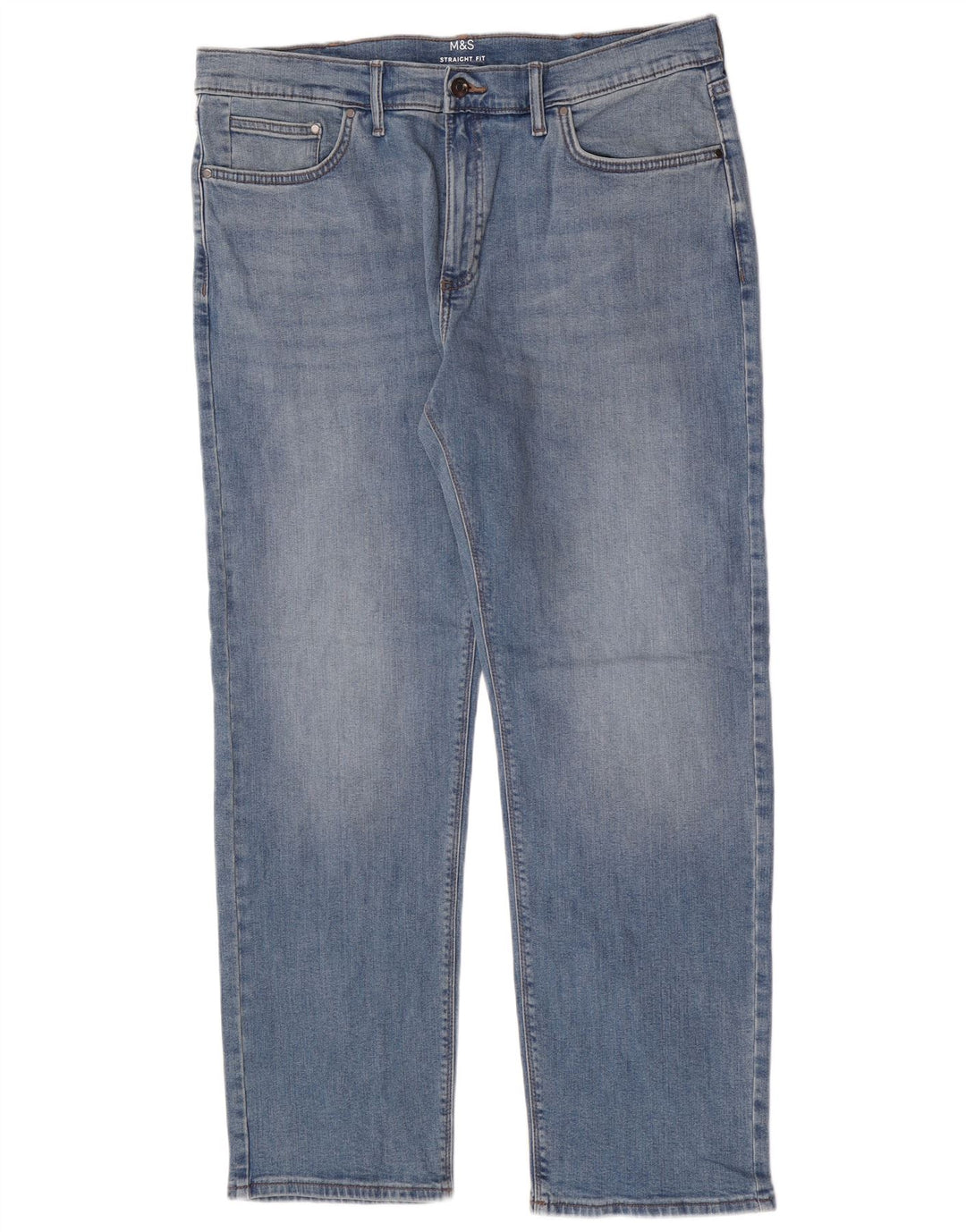 Marks & Spencer Calça jeans reta masculina W36 L29 algodão azul
