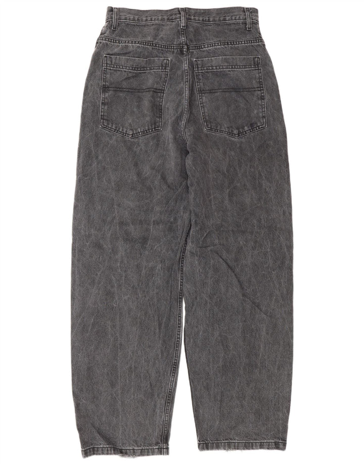 Topshop feminino folgado jeans solto W30 L32 poliéster preto